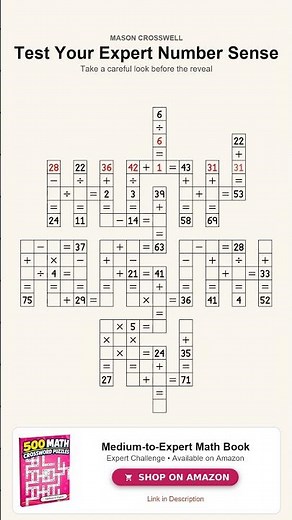 Expert Math Challenge | Advanced Number Crossword Puzzle