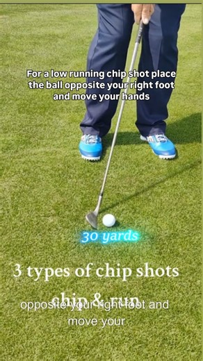 David Holloway on Instagram: "3 types of approach shots to the green! ⛳ from a low chip and run to a high soft landing lob shot!🏌️✅ 30 yard chip and run 🏌️ 20 yard standard chip ⛳ 10 yard high lob shot 🎯 #golf #shortgame #chipshot"