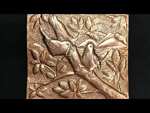 Metal art Work / Bird scenery Relief / Metal Embossing /Thank you 100 Subscriber