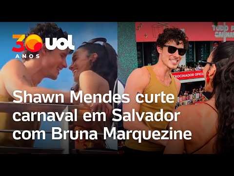 Shawn Mendes curte carnaval em Salvador com Bruna Marquezine no trio de Ivete Sangalo; vídeo