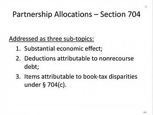 Partnership Allocations - Intro & Substantial Econ Effect