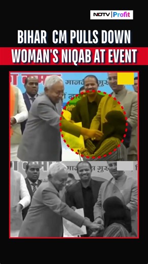 CM Nitish Kumar Removes Niqab Of Hijabi Woman In Public Event, Sparks Outrage