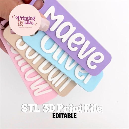 Personalized Name Keychain 3D Print File | Editable STL - Etsy Australia