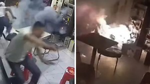 Workers flee as battery explodes into flames at charging station in China