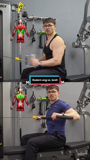 Rudern eng vs. breit💪🔥 #fitness #gym #workout #gymtok