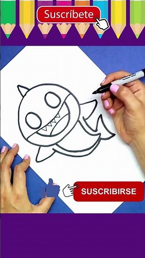 Como Dibujar a BABY SHARK amarillo fácil y rápido | How to Draw
