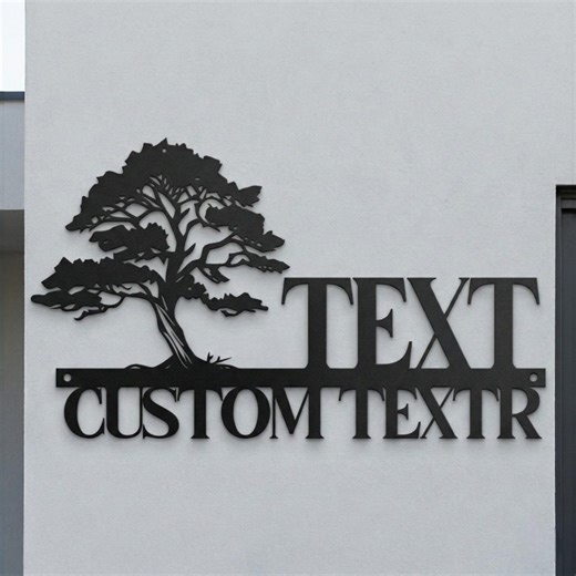 Metal House Number Decor, Custom Outdoor Wall Plaque, Black Steel Home Sign - Etsy