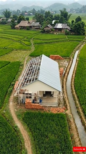 From Rice Fields to Home: Building a Rural Farmhouse from the Ground Up I #shorts #villagelife