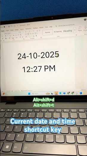 Current date and time shortcut key #computer #viral #shortcutkeys #msword