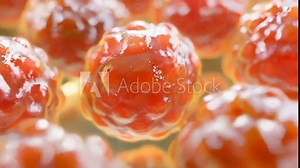 Human fat body tissue under microscope view for physiology education.