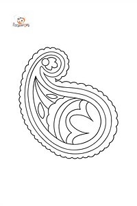 Dibujo de Paisley para colorear - 16 elementos ♥ Imprime y en Línea