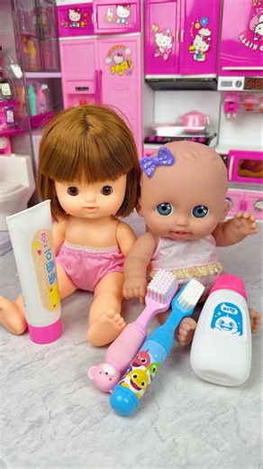 Satisfying With Unboxing Doll Brush Teeth Set Toys, ASMR Video #shorts