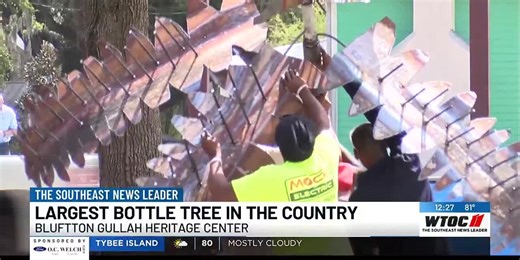World’s largest bottle tree installed at Bluffton Gullah Heritage Center