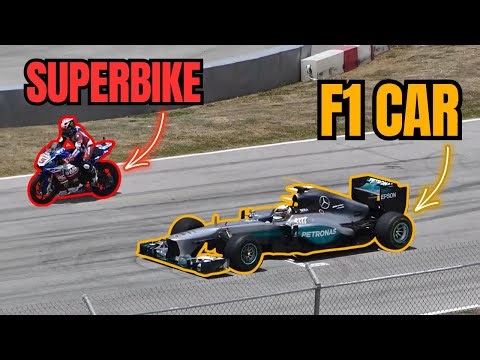 Lewis Hamilton DESTROYS a SUPERBIKE! - F1 CAR vs Yamaha R1M