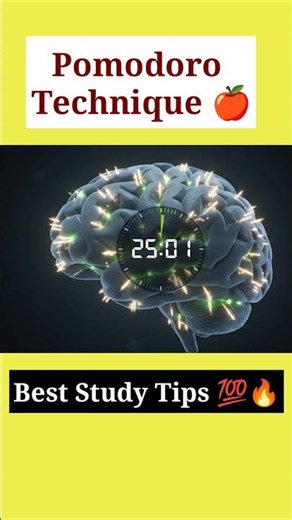 study की pomodoro technique 🍎💯🔥 #studytips #study #students #studymotivation #upsc #neet #jee
