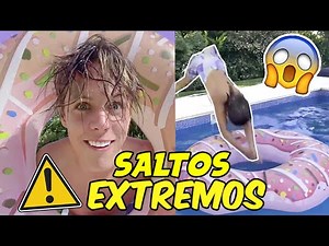 EXTREME JUMPS INTO THE POOL WITH MY SISTER!!