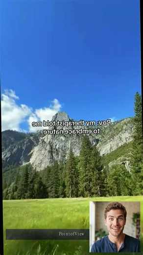 POV walking through a stunning natural landscape