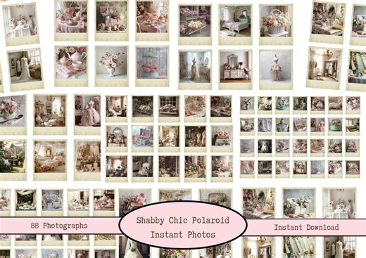 Vintage Shabby Chic Instant Photos Digital Kit | Junk Journal Ephemera | Printable Polaroids | Fussy Cuts | Scrapbooking Digitals | PDF - Etsy