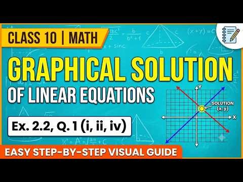 Class 10 Maths | Graphical Solution of Linear Equations | Exercise 2.2 Q1 (i, ii, iv)