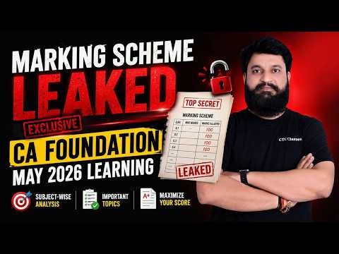 🚨LAW Marking Scheme Leaked : CA Foundation May 2026 Learning #ctcclasses #cafoundationmay2026result
