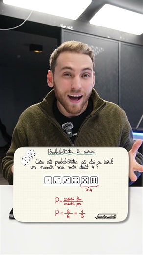 Care e probabilitatea sa dai un numar mai mare de 4? | matecuiuli