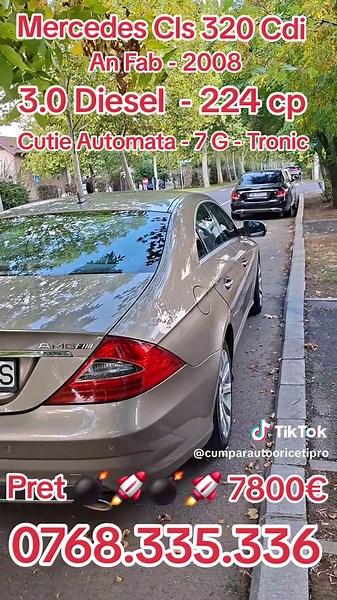 Mercedes Cls320 , An Fab 2008 , 3.0d 224 cp , Cutie Automata , Revizie Motor Efectuata , recent , Acte Valabile, Fiscal pe Loc ‼️ Seat Altea XL , An 2008 , 2.0 Diesel 140 cp , Euro 4 , Acte Valabile, Fiscal pe Loc ‼️ #fyp și #trend #Auto #Masini #Tatutu