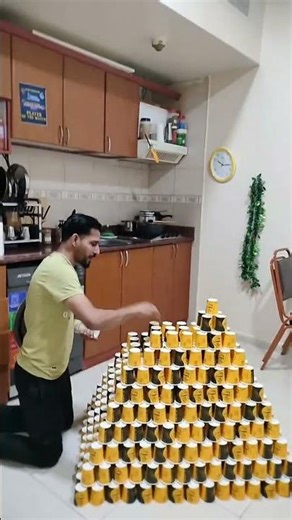 Biggest CUP Pyramid | Cup Stacking | Pyramid #shorts