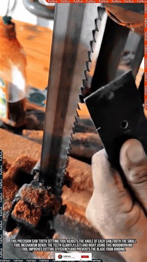 How Does This Tool Set Saw Teeth So Precisely?