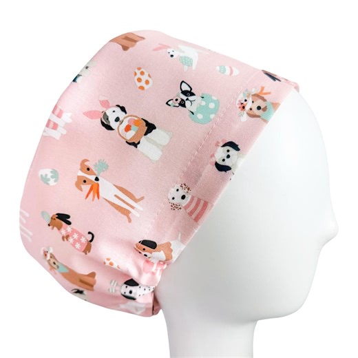 Euro Scrub Cap Easter Dogs, Surgical Scrub Cap Women, Veterinary Scrub Hat, Nurse Scrub Cap, Adjustable Toggle Cap, Optional Satin Lining - Etsy