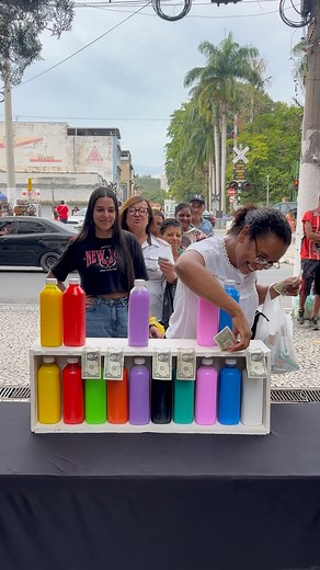 691K views · 3.5K reactions | In this fun street challenge, participants try to guess the correct color hidden behind the bottles! | Larissa Carreiro | Facebook