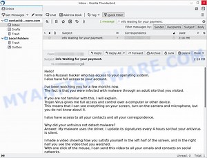 I am a Russian hacker who has access to your operating system EMAIL SCAM