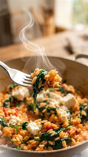 Easy Greek Spinach Rice (Spanakorizo) | One-Pot Spinach Pilaf