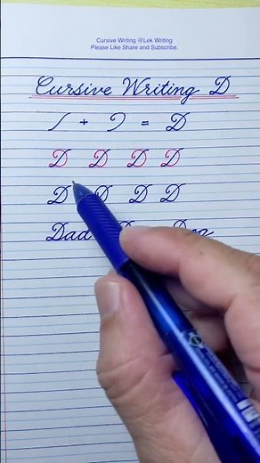 How to write in cursive | Cursive writing | Capital letter D | Cursive handwriting practice | ABCD