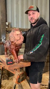 1.8K views · 216 reactions | Sharpening the Lion’s Teeth #chainsawcarving #woodcarving #woodart #woodworking #lion #bigcat #artist #sculptureart | James Elliott Chainsaw Sculpture | Facebook