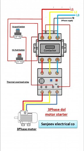 10K views · 125 reactions | 3 phase dol motor starter animation #electricalwork #electricalanimation #trending #viral #fbreels #starter #animation | Sanjeev electrical co. | Facebook