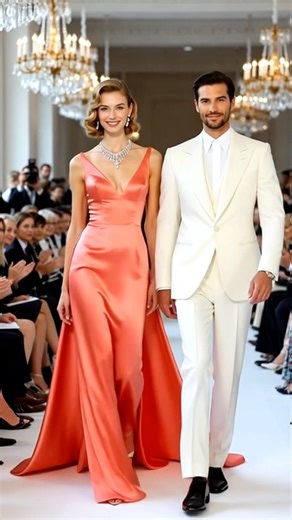 Luxury Couple Runway Show | Elegant Evening Dresses & Suits 2026