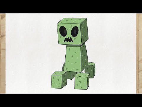Wie zeichnet man einen CREEPER?💥 - Minecraft Zeichentutorial | Mob-Vorlage ✏️