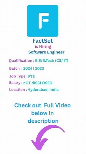 FactSet Hiring Software Engineer I | 1–2 Years Experience | Hyderabad | Apply Now