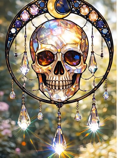 Mesmerizing Crystal Skull Suncatcher ✨ #Witches #GothicVibes #Darkness #Trending #Gothic #fypシ #viraltiktok #trendingnow