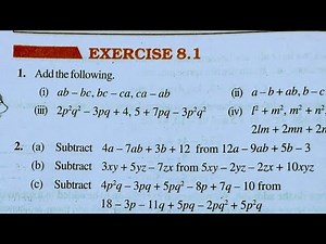 Class 8th maths l Exercise 8.1 l NCERT l Chapter 8 l Algebraic Expressions and identities l Carb Aca