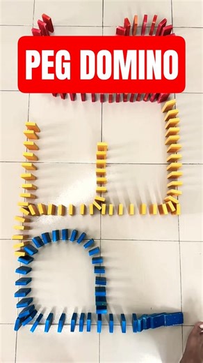 PEG satisfying domino fall down slowmotion #dominoes