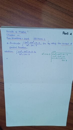 Grade 12 Maths Chapter 10 Method of Integration Pass Questions: 2025 SECTION C #Grade 12 #Maths #Integration #Pass Questions #education