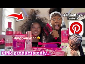 DOiNG My MANNEQUiN THiCK HAiR OnLy USiNG PiNK PRODUCTs