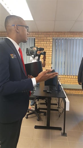 4.2K views · 62 reactions | Minister Buti Manamela inspected the computer lab and conferred with IT Manager Mr Gerald Sease on the skills training and occupational qualifications to be provided at the centre over a two- to three-year period. #4irlablaunch #skillsdevelopment #setas #TVETs | DHET | Facebook