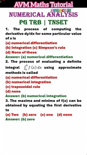 Numerical differentiation & Integration | #csirnetmaths | #tnsetmaths | #pgtrbmaths