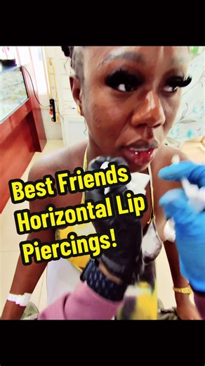 Best Friends Horizontal Lip Piercings Ideas