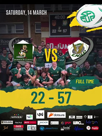 Full Time Border Bulldogs 22 - 57 SWD Eagles