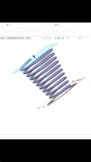 3D Spring Model in SolidWorks 🌀 | Helix Feature | #Shorts