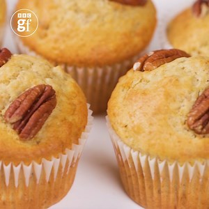 Watch: how to make easy banana muffins (our recipe has nearly 200 five-star reviews). http://spr.ly/6183O82aB | Good Food