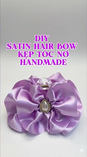 How to Make Big Hair Bow at Home 🎀 | DIY Satin Hair Bow #diy #handmade #diyhairclip #craft